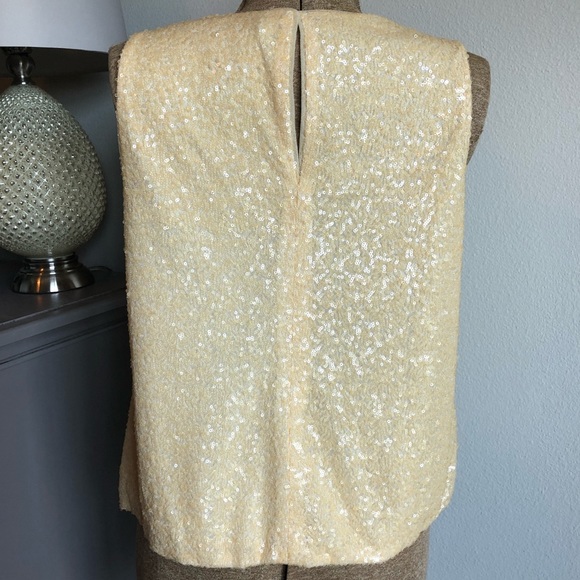 7 For All Mankind Sequin Top with Sheer Panels - Picture 4 of 8
